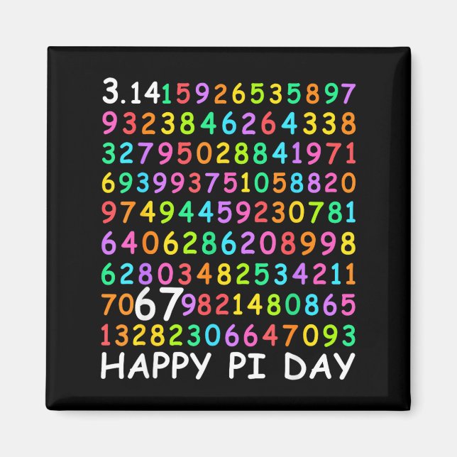 Happy day 3.14 math lover 67 math teachers kids magnet (Front)