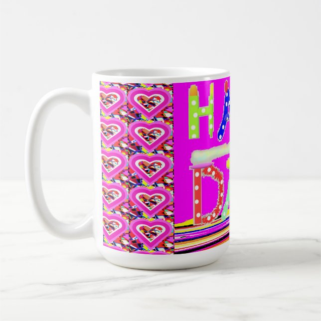 Happy day art design sugar candy brite colours coffee mug (Left)