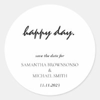 Happy Day Clean Simple Modern Save the Date