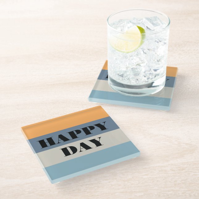 Happy Day Glass Coaster (Angled)