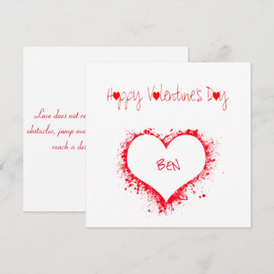 Happy day of love, red heart full of love holiday card