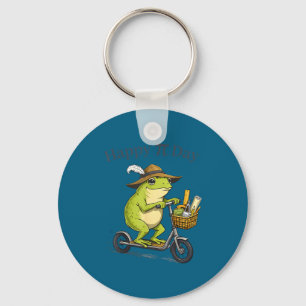Happy day pie 3.14 frog scooter funny math teacher key ring