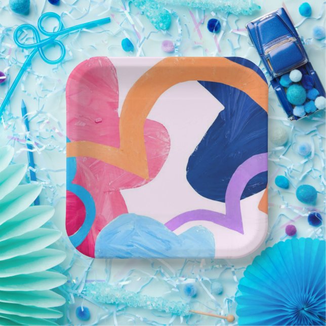 Happy Day Plate Square Large (Party)