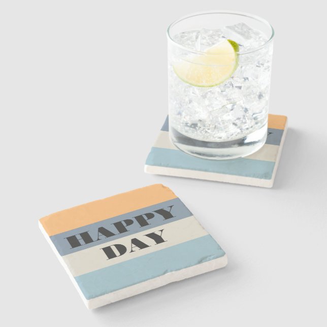Happy Day Stone Coaster (Side)