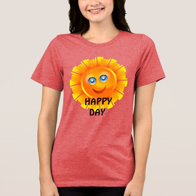 HAPPY DAY, SUNSHINE SMILE, Tri-Blend SHIRT (Front)