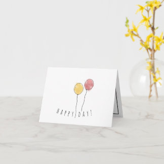 Happy Day Watercolor Balloons Card