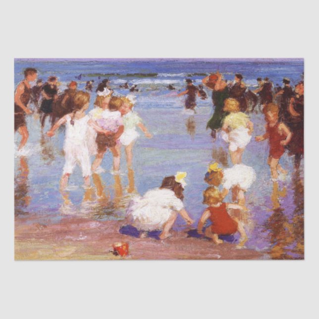 Happy Days at the Beach (by E.H. Potthast) Tissue Paper (Front)