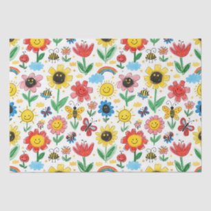 Happy Days - Cheerful Flower and Friends Pattern Tissue Paper