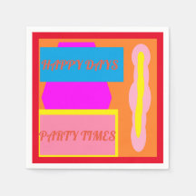 Happy days party time mixed colours logo