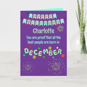 Happy December Birthday Folded Greeting Card