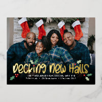 Happy Decking FOIL Just Moved Holiday Postcard