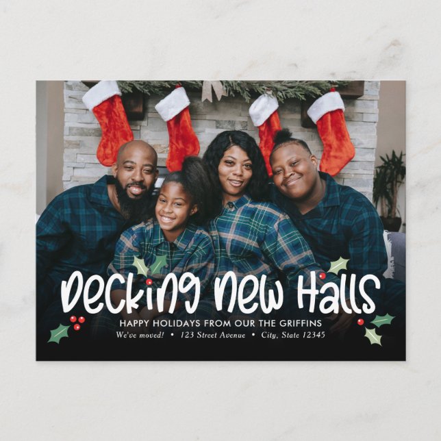 Happy Decking Holiday Moving Announcement Postcard (Front)