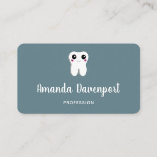 Happy Dental Tooth Smiling Cute Business Card