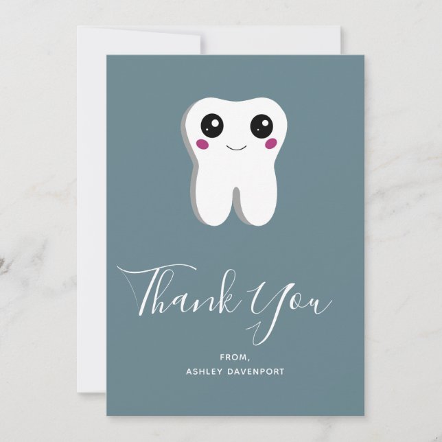 Happy Dental Tooth Smiling Cute Thank You (Front)