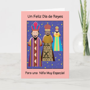 Happy Dia Reyes Mago Niña Card