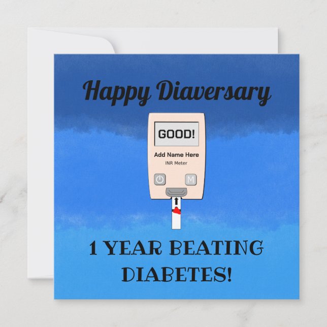 Happy Diaversary Beating Diabetes Card (Front)