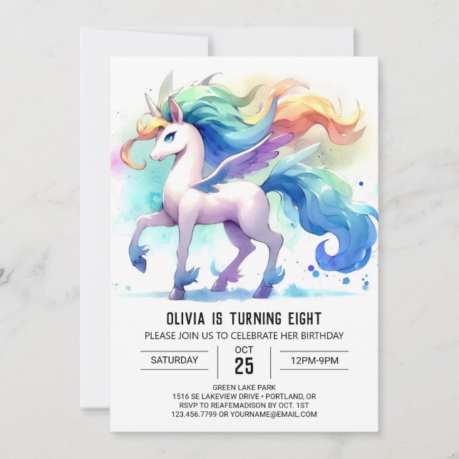 Happy Digital Horse Birthday Invitation (Front)