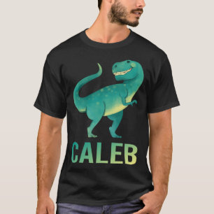 Happy Dinosaur - Caleb Name T-Shirt