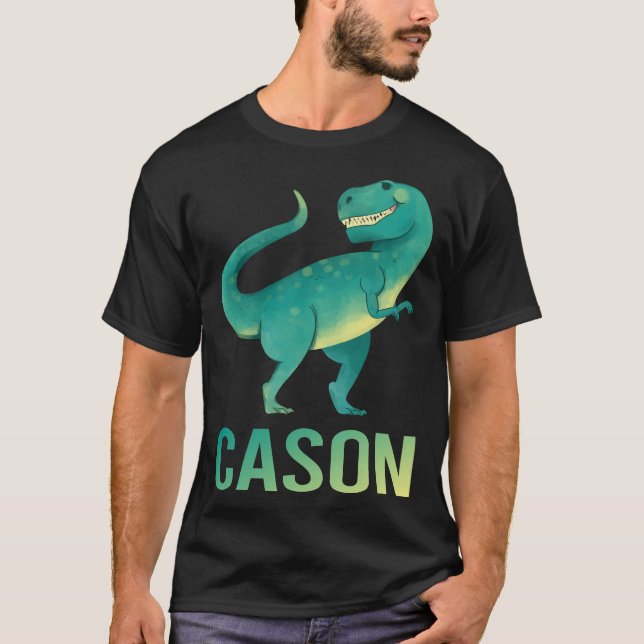 Happy Dinosaur - Cason Name T-Shirt (Front)