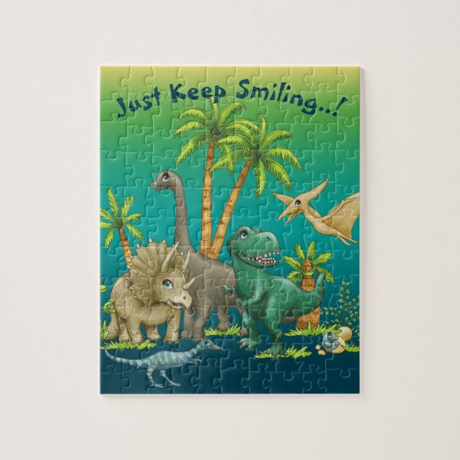 Happy Dinosaur Friends Jigsaw Puzzle (Vertical)