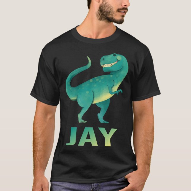 Happy Dinosaur - Jay Name T-Shirt (Front)