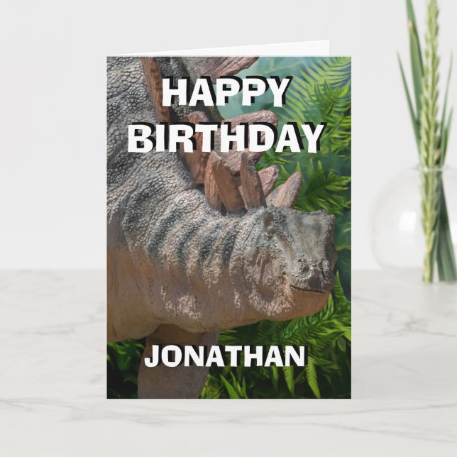 Happy Dinosaur Jurassic Jungle Card (Front)