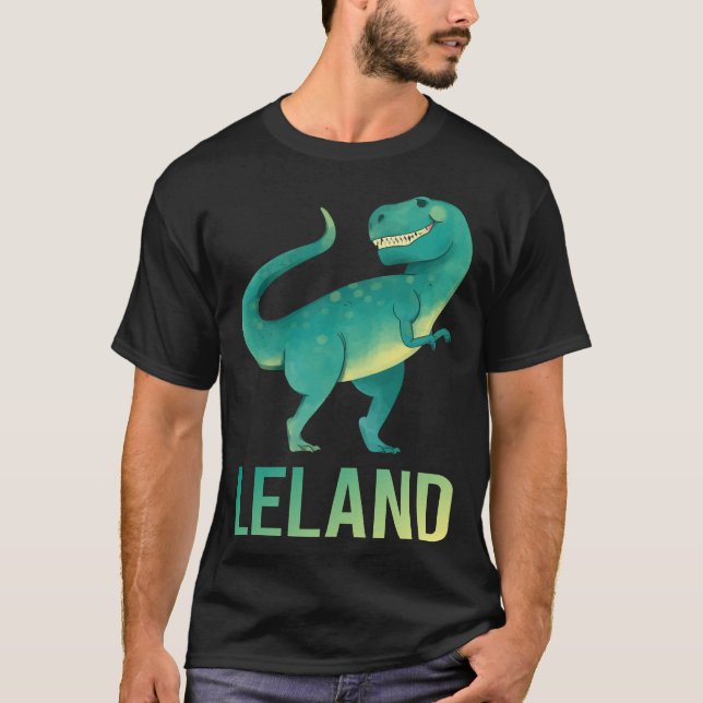 Happy Dinosaur - Leland Name T-Shirt (Front)