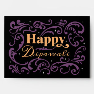 Happy Dipawali black and purple Envelope