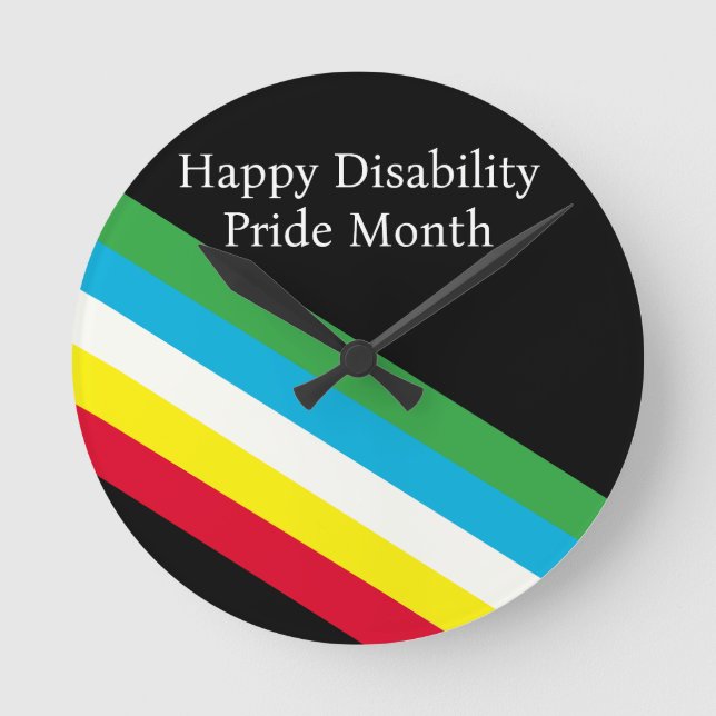 Happy Disability Pride Month Round Clock (Front)