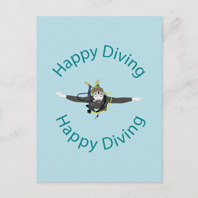 Happy diving postcard (Front)