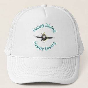 Happy diving trucker hat