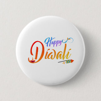 Happy diwali 6 cm round badge