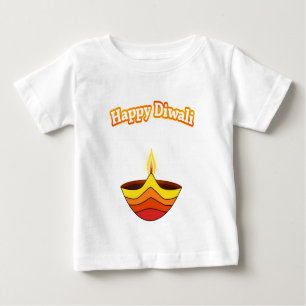 Happy Diwali and Diya Lamp Baby T-Shirt