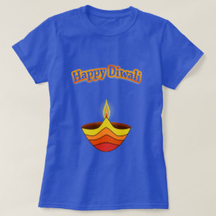 Happy Diwali and Diya Lamp T-Shirt