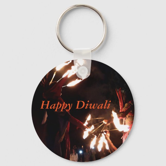 Happy Diwali  Basic Button Key Ring (Front)