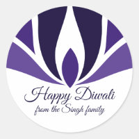 Happy Diwali Beautiful Purple Custom Family