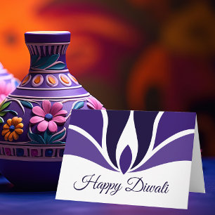 Happy Diwali Beautiful Purple Custom Holiday Card