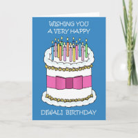 Happy Diwali Birthday Cake and Candles