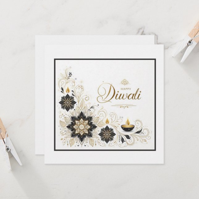 Happy Diwali Card (Front/Back In Situ)