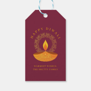 Happy Diwali Celebration Diya  Gift Tags