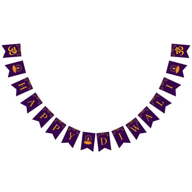 Happy Diwali Celebration Purple Bunting (All)
