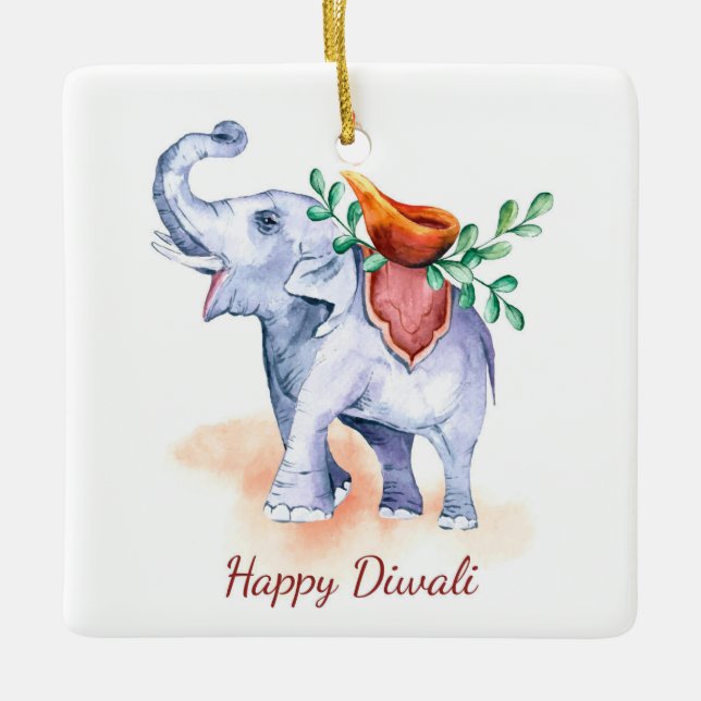 Happy Diwali Ceramic Ornament (Front)