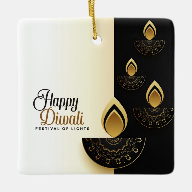 Happy Diwali Ceramic Ornament (Front)
