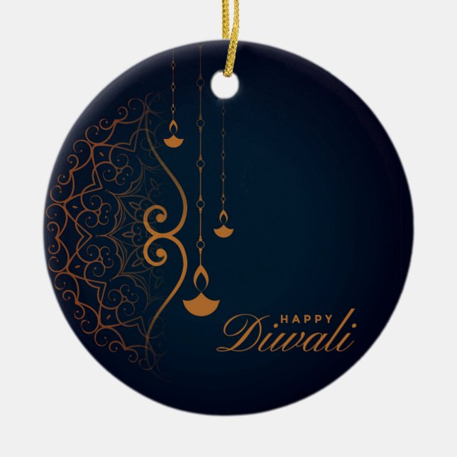 Happy Diwali Ceramic Ornament (Front)