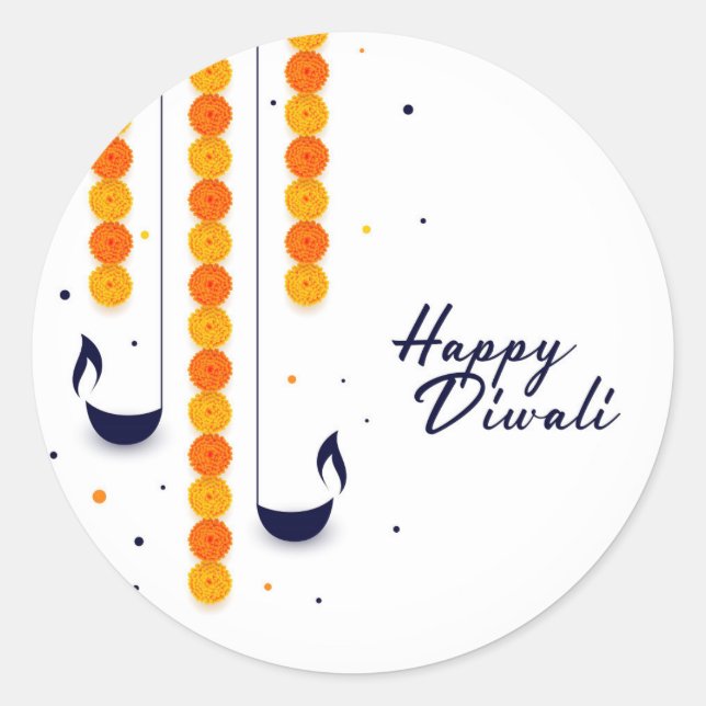 Happy Diwali   Classic Round Sticker (Front)