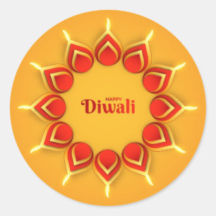 Happy Diwali   Classic Round Sticker
