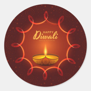 Happy Diwali Classic Round Sticker