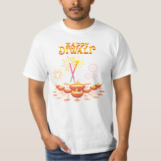 Happy Diwali – Colourful Fireworks and Diya Lamp F T-Shirt