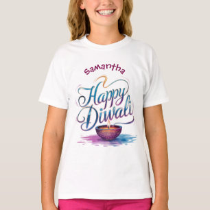 Happy Diwali customisable white  T-Shirt