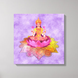Happy Diwali - Deepalavi Lakshmi Goddess 4 Canvas Print